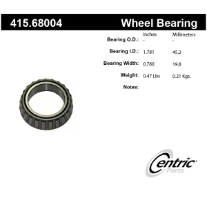 Centric Premium™ Front Passenger Side Outer Wheel Bearing for Mazda - 415.68004