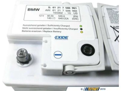 BMW 61-21-7-586-961 Battery, Manuf.: Exide (Warranty Only)