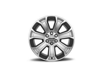 GM 19301164 22X9-Inch Aluminum 7-Spoke Wheel Rim In Midnight Silver With Black Inserts