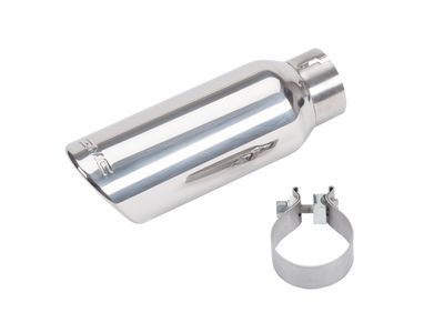 GM 22799815 5.3L Polished Stainless Steel Dual-Wall Angle-Cut Exhaust Tip with GMC Logo