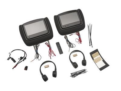 GM 84300002 Rear-Seat Infotainment System with DVD Player in Jet Black Cloth with Medium Ash Gray Stitching