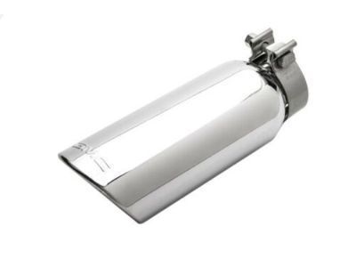 GM 22799811 Chrome Angle-Cut Single-Wall Exhaust Tip with GMC Logo