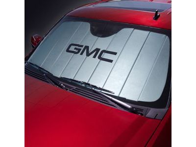 GM 23447619 Front Sunshade Package in Silver with Black GMC Logo