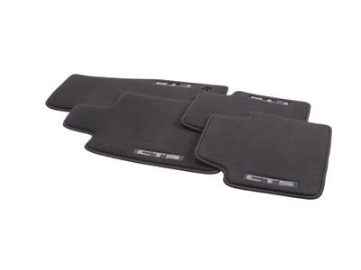 GM 22860826 First-and Second-Row Premium Carpeted Floor Mats in Jet Black with CTS Script