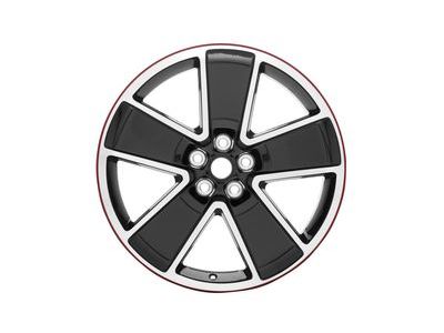 GM 19302760 21x8.5-Inch Aluminum 5-Spoke Front Wheel in Black with Red Stripe