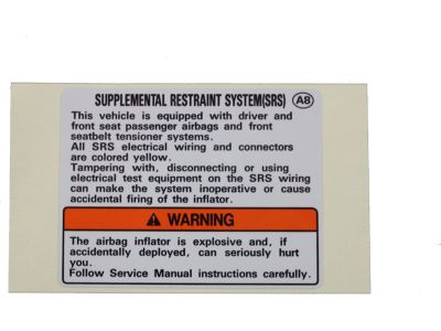 Acura 77871-SL0-A80 Label, SRS Warning