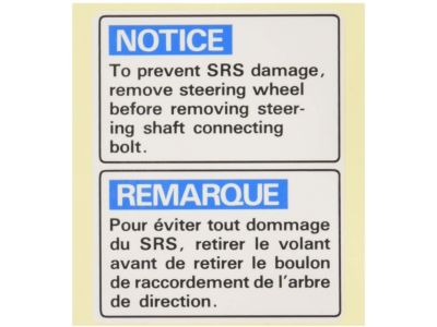 Acura 77873-SP0-A80 Label, Steering Column Caution (English/French)