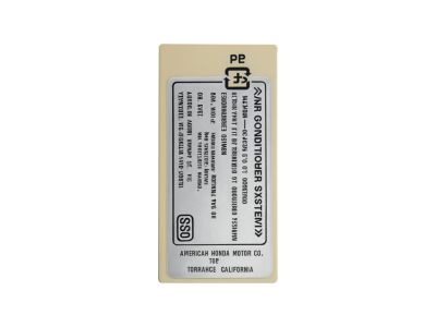 Acura 80050-SS0-H01 Label, Air Conditioner Caution (Hfc134A)