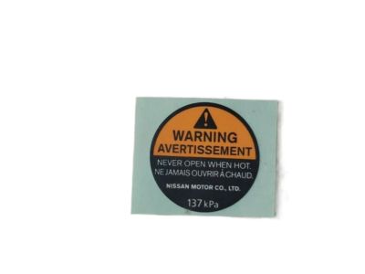 Nissan 21435-8991A Label-Caution, Radiator