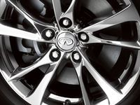 OEM 2016 Infiniti Q50 19-inch Split 5-spoke Bright Wheel (includes center cap). Infiniti Centercap - dark gray - 40342-4GH9A