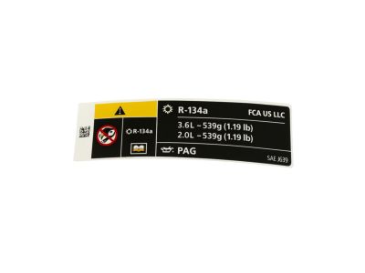 Mopar 68297582AA Label-Air Conditioning System