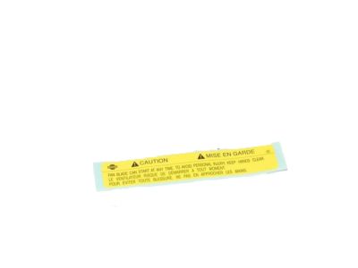 Infiniti 21599-89911 Label-Caution, Motor Fan