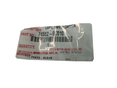 Toyota 74552-0C010 Caution Label