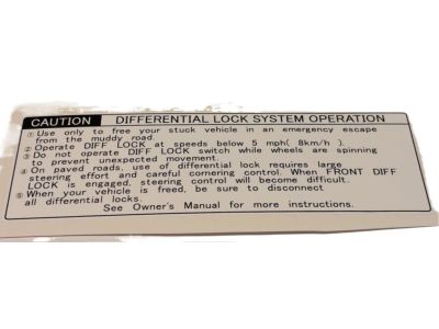 Toyota 41991-60082 Caution Label