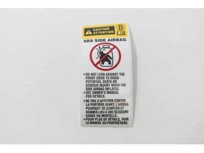 Toyota 74596-02020 Air Bag Label