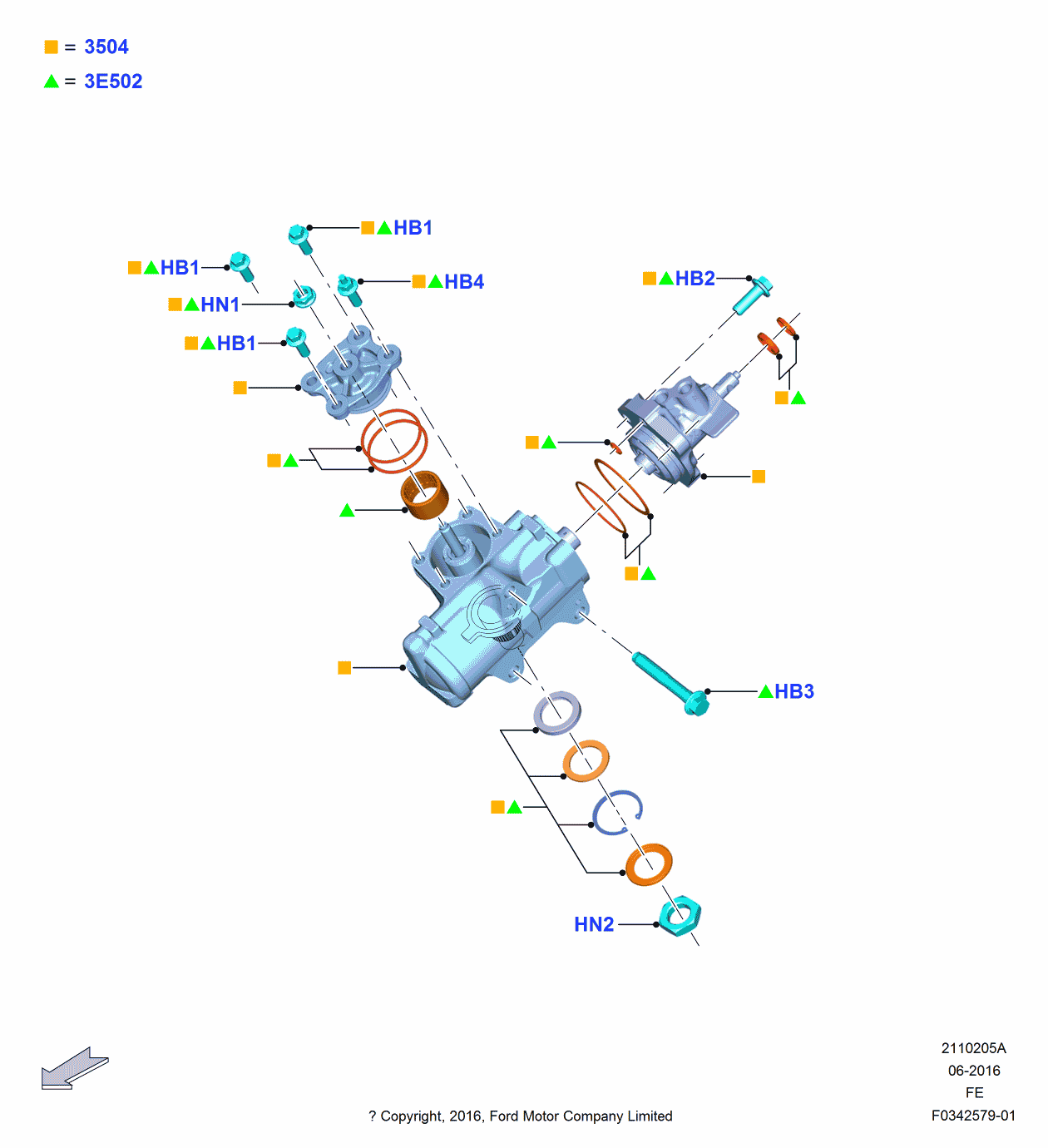 Ford BC3Z-4320-A Nut - Locking