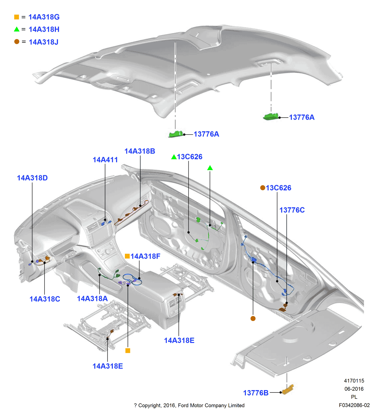 Ford GD9Z-14A318-N Wiring Assembly - Interior Lamp