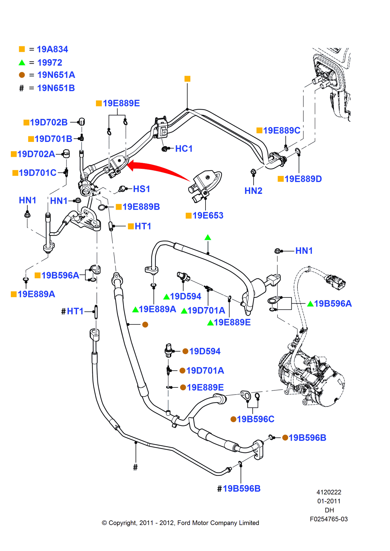 Ford H1FZ-19A834-A Liquid Line