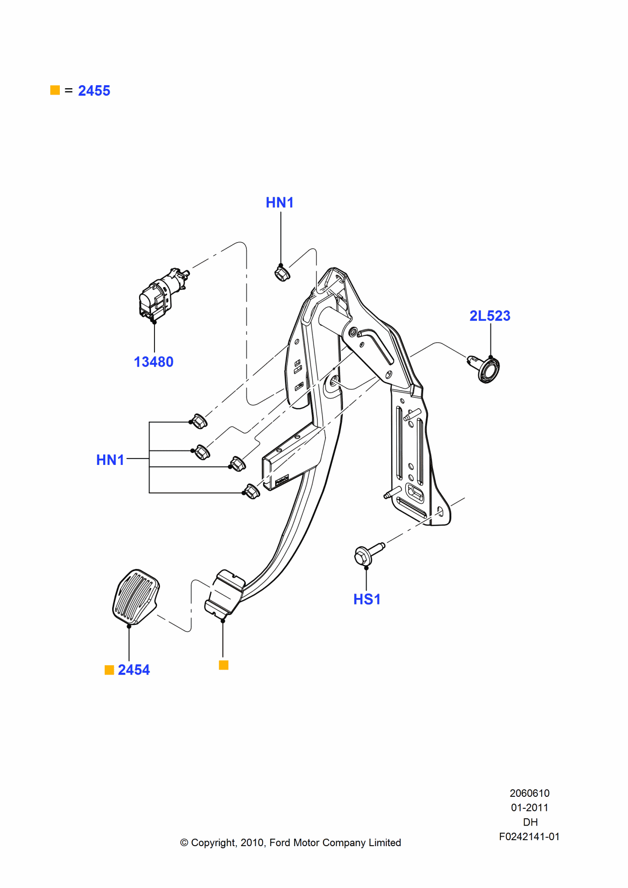 Ford BV6Z-2455-B Pedal And Bracket Assembly