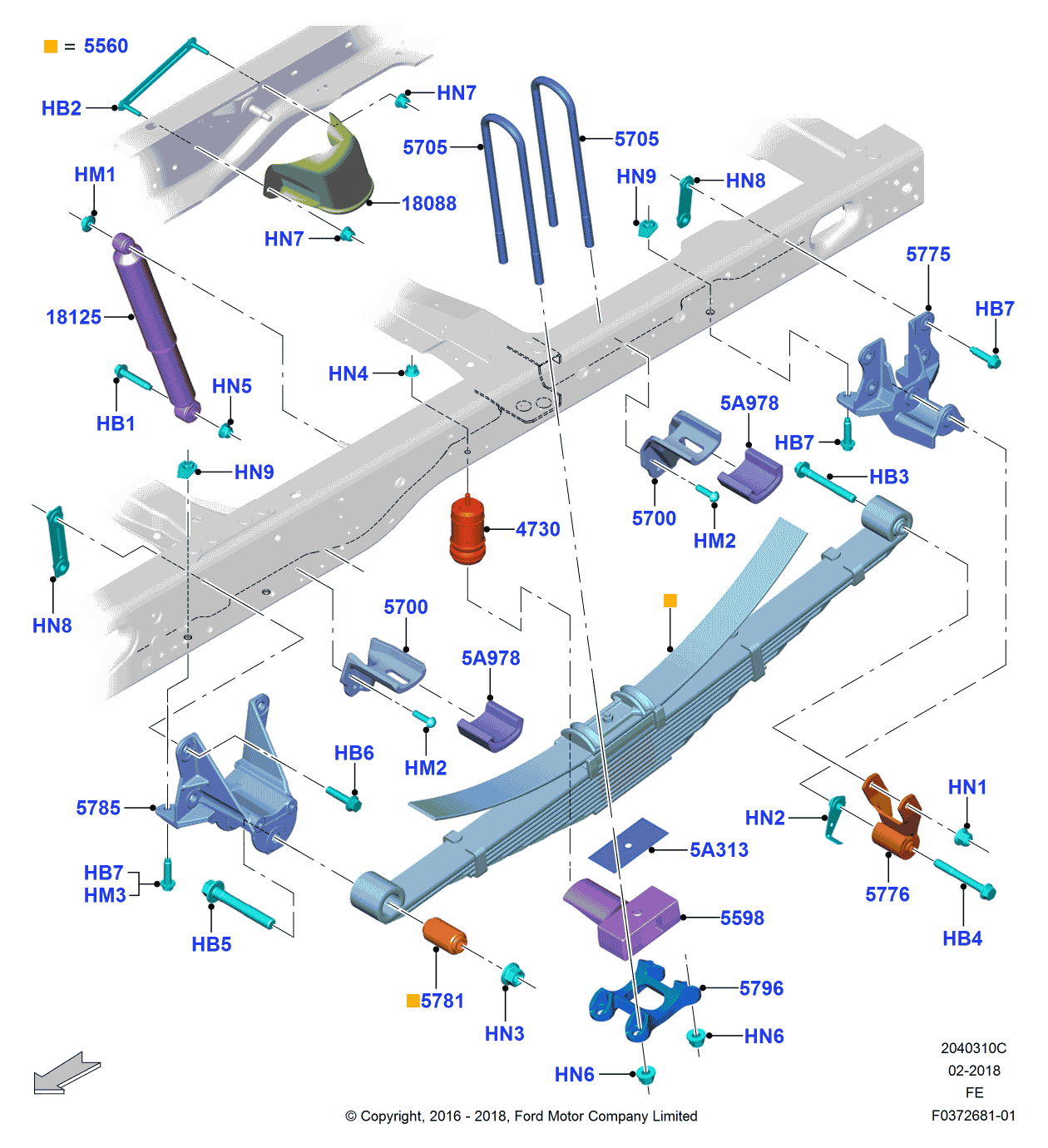 Ford HC3Z-5775-A Bracket - Rear Spring