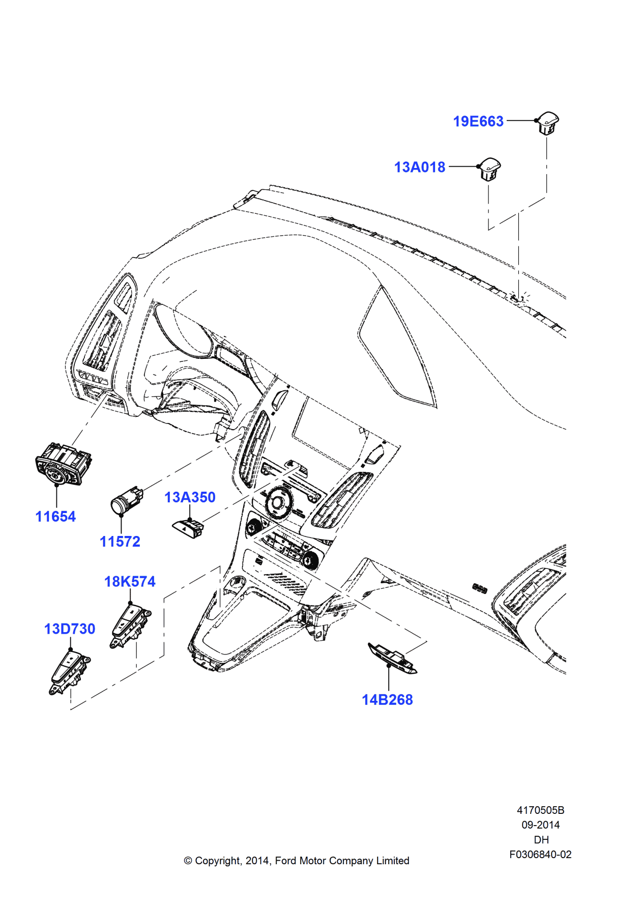 Ford F1EZ-10B776-A Switch Assembly - Solenoid Control
