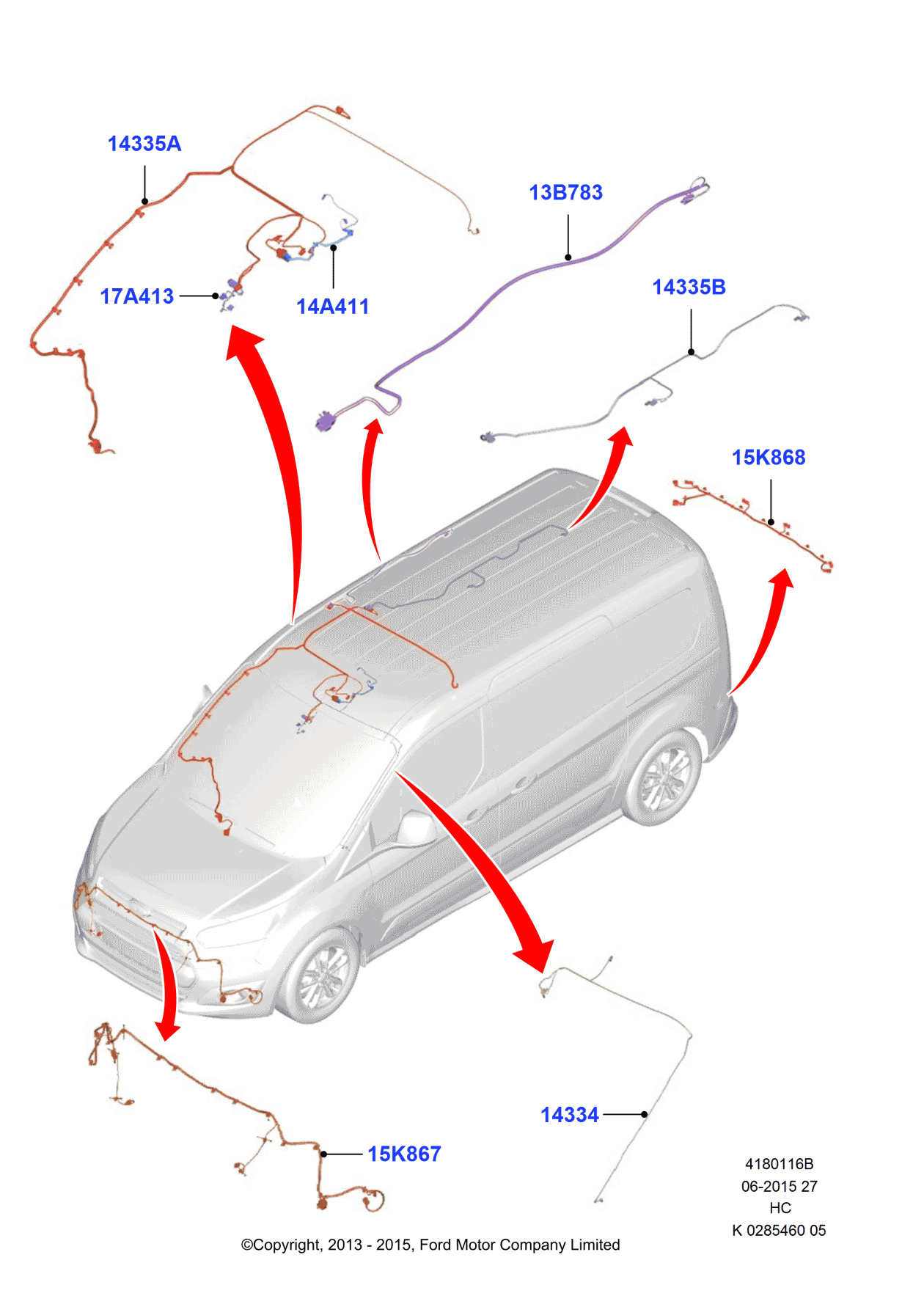 Ford FT1Z-14335-M Wiring Assembly