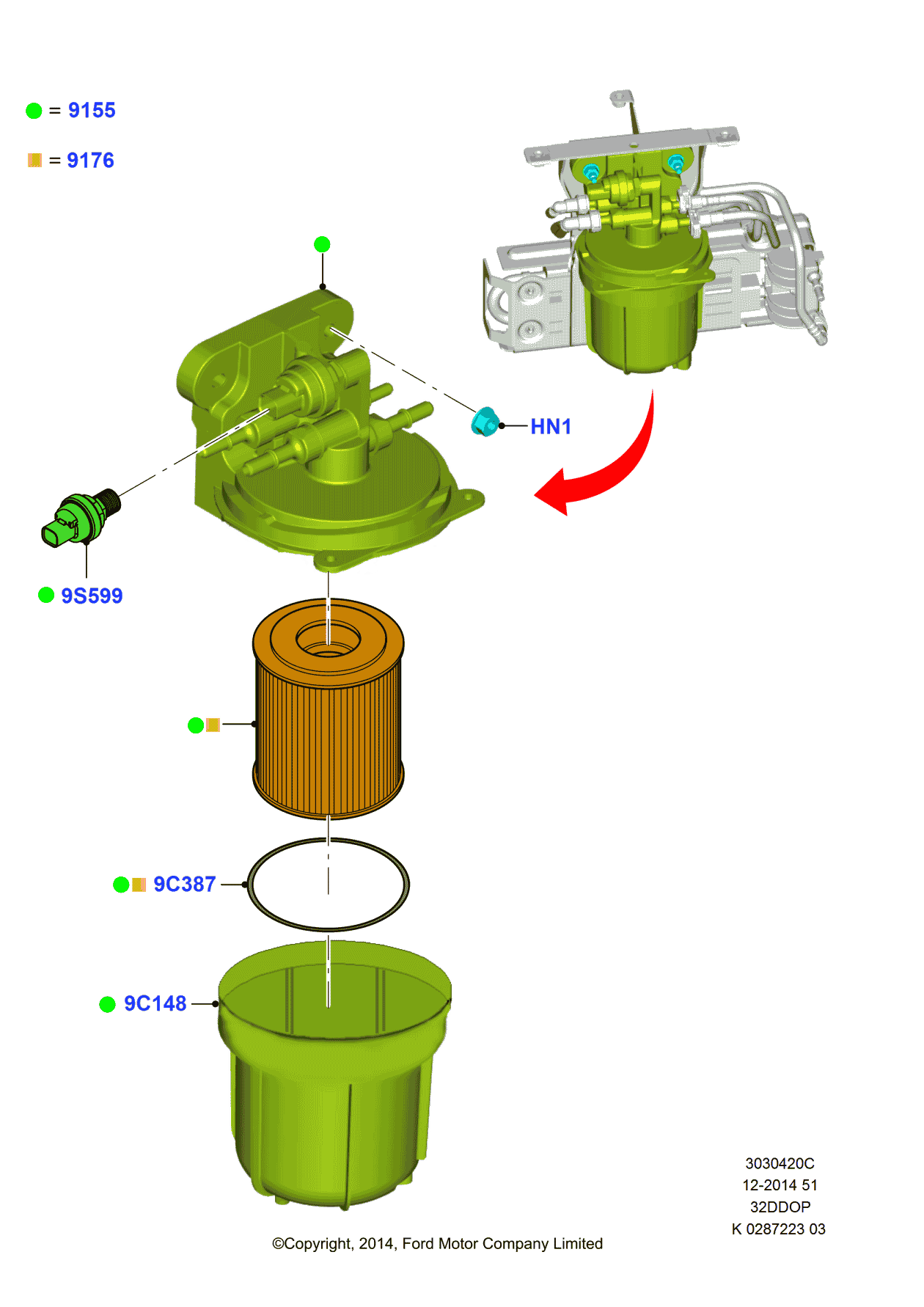 Ford CK4Z-9155-C Filter Assembly - Fuel