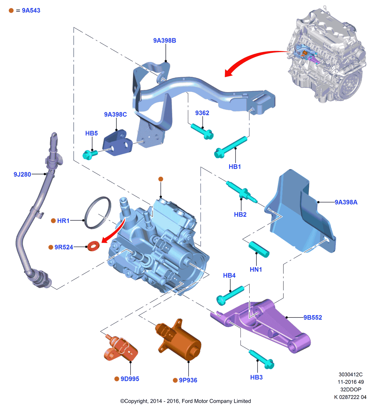 Ford FB3Z-9A543-F Fuel Injection Pump Assembly