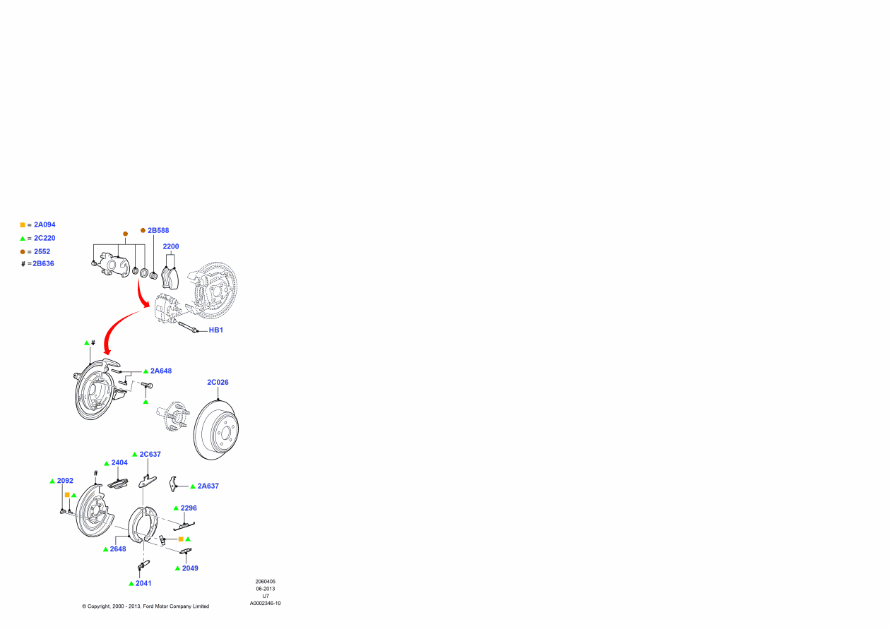 Ford F5TZ-2296-A Spring - Retracting