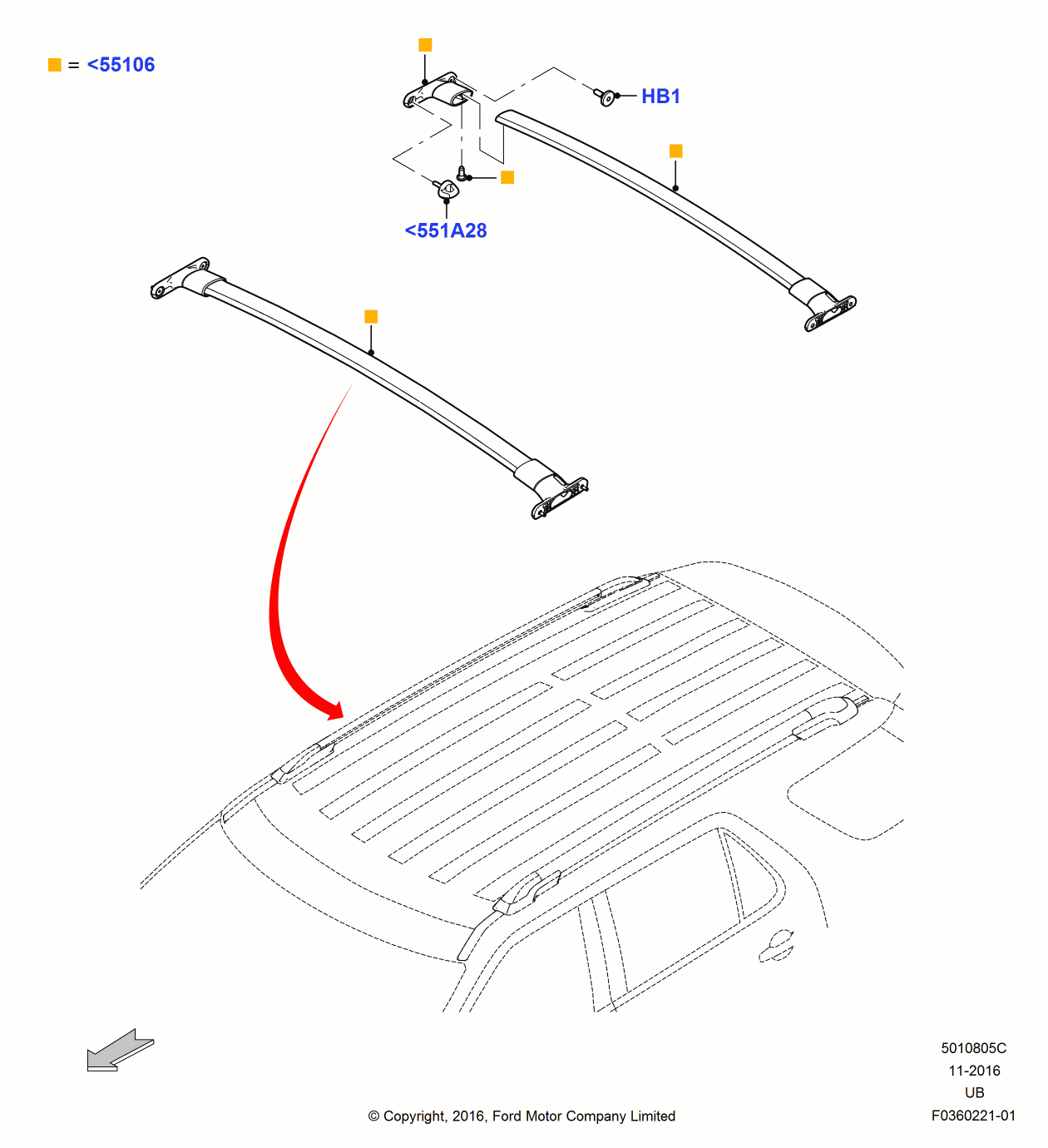 Ford FB5Z-7855106-AA Support