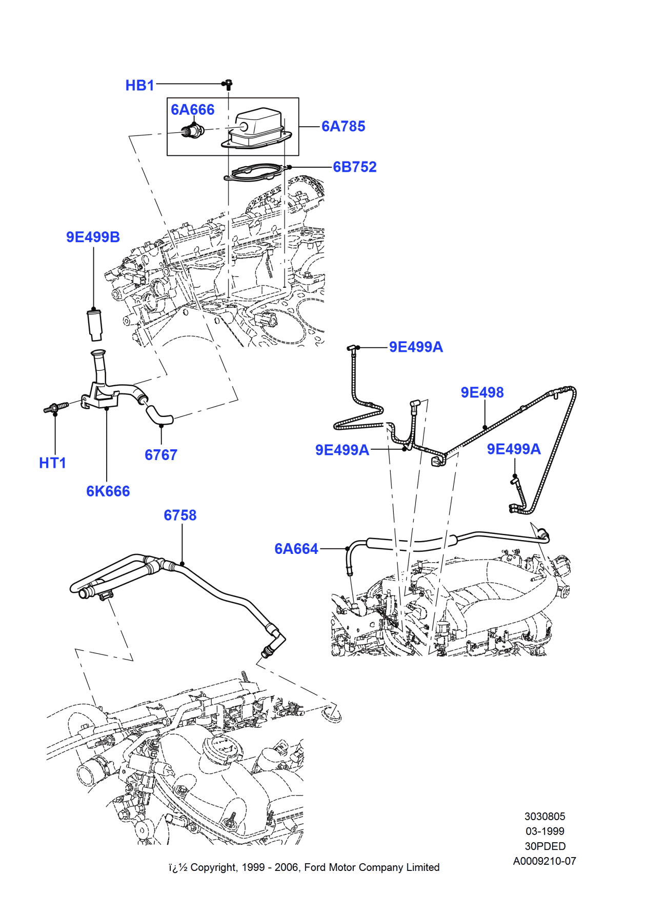 Ford 3W4Z-6K666-BA Hose - Connecting