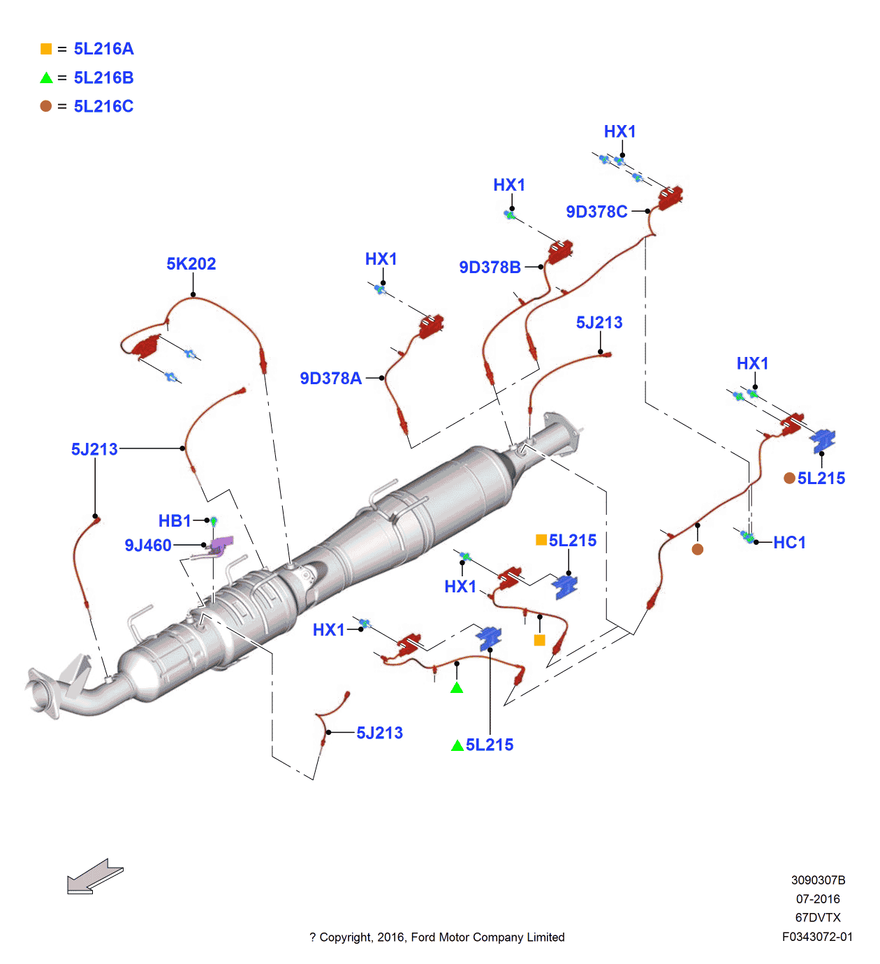 Ford HC3Z-5E145-C Temperature Sensor