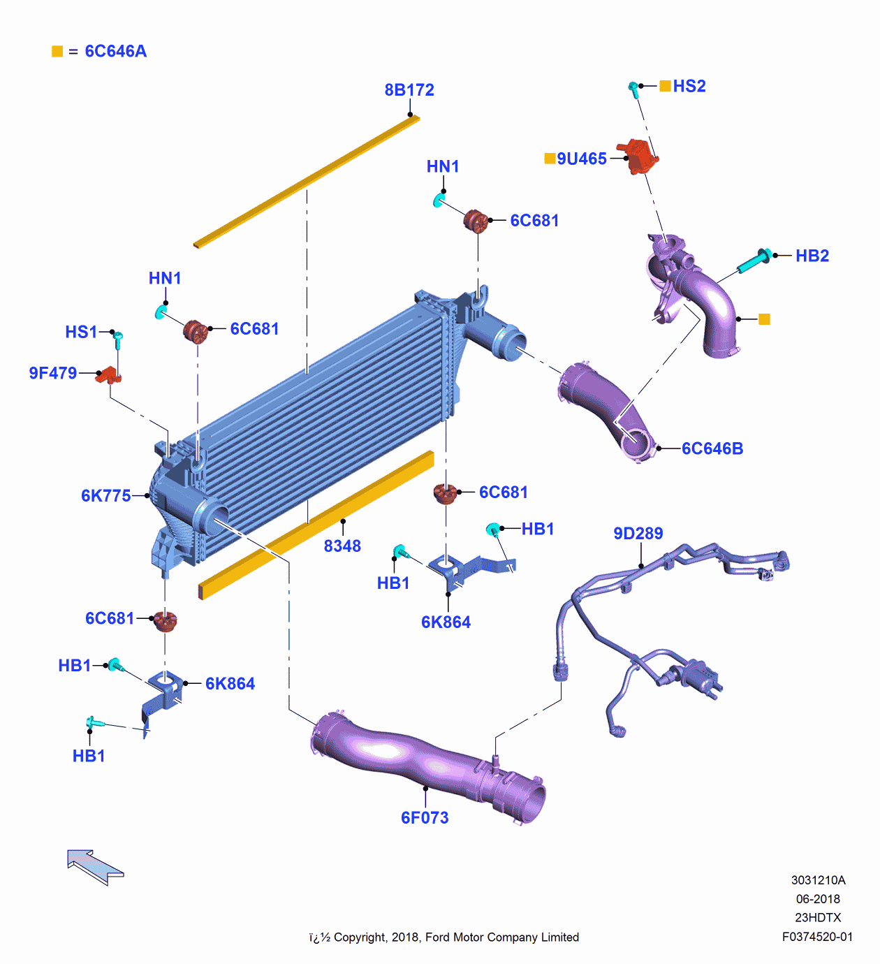Ford KB3Z-6C646-B DUCT - AIR