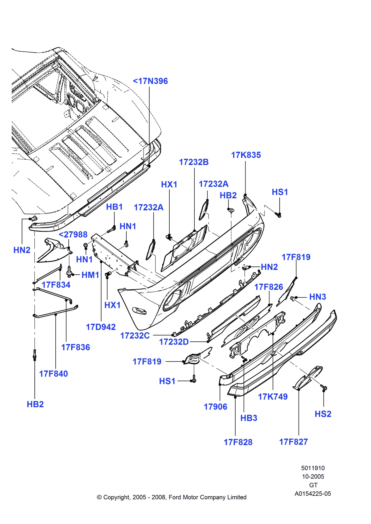 Ford 4G7Z-17D942-AA Bracket - Bumper Mounting