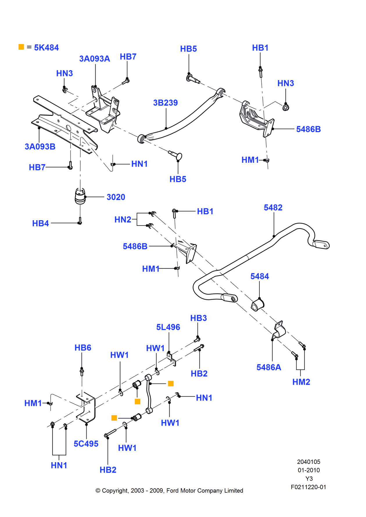 Ford 3C3Z-5C495-BA Bracket - Stabiliser Bar - Front