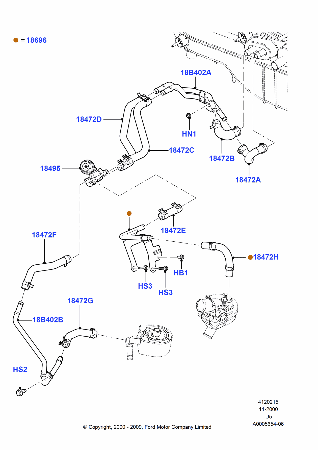 Ford 1L2Z-18B402-EA Tube - Heater Water