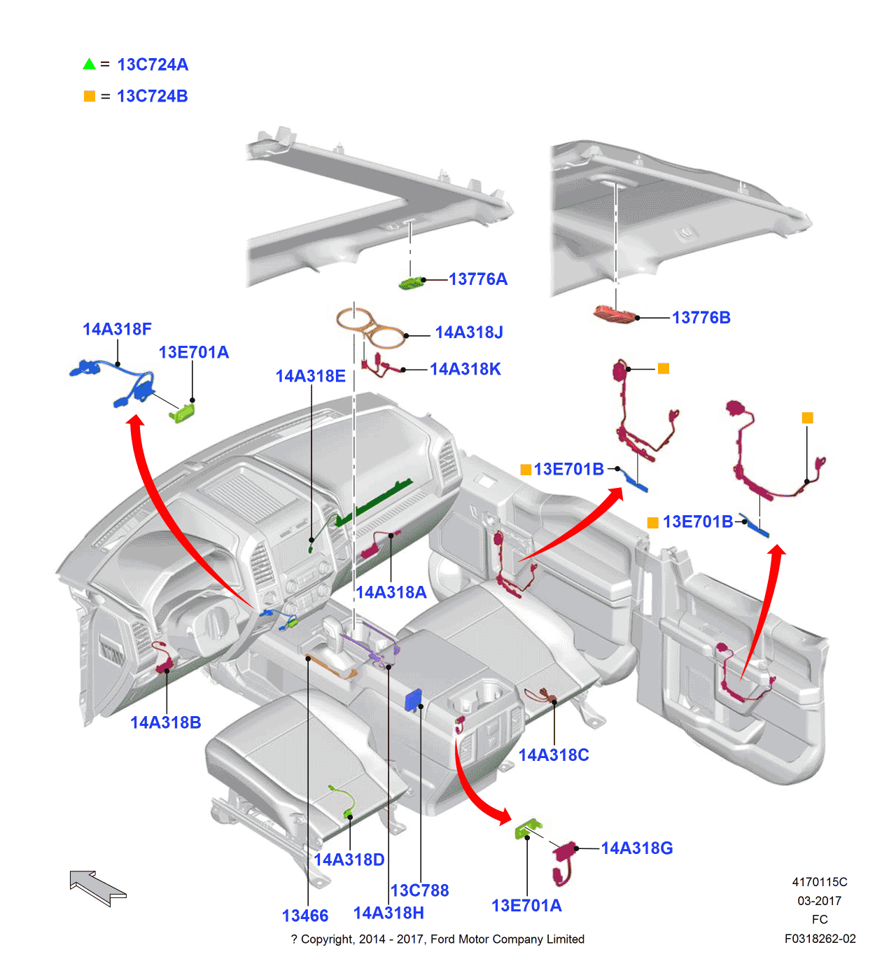 Ford JL3Z-13C724-B Wire Assembly