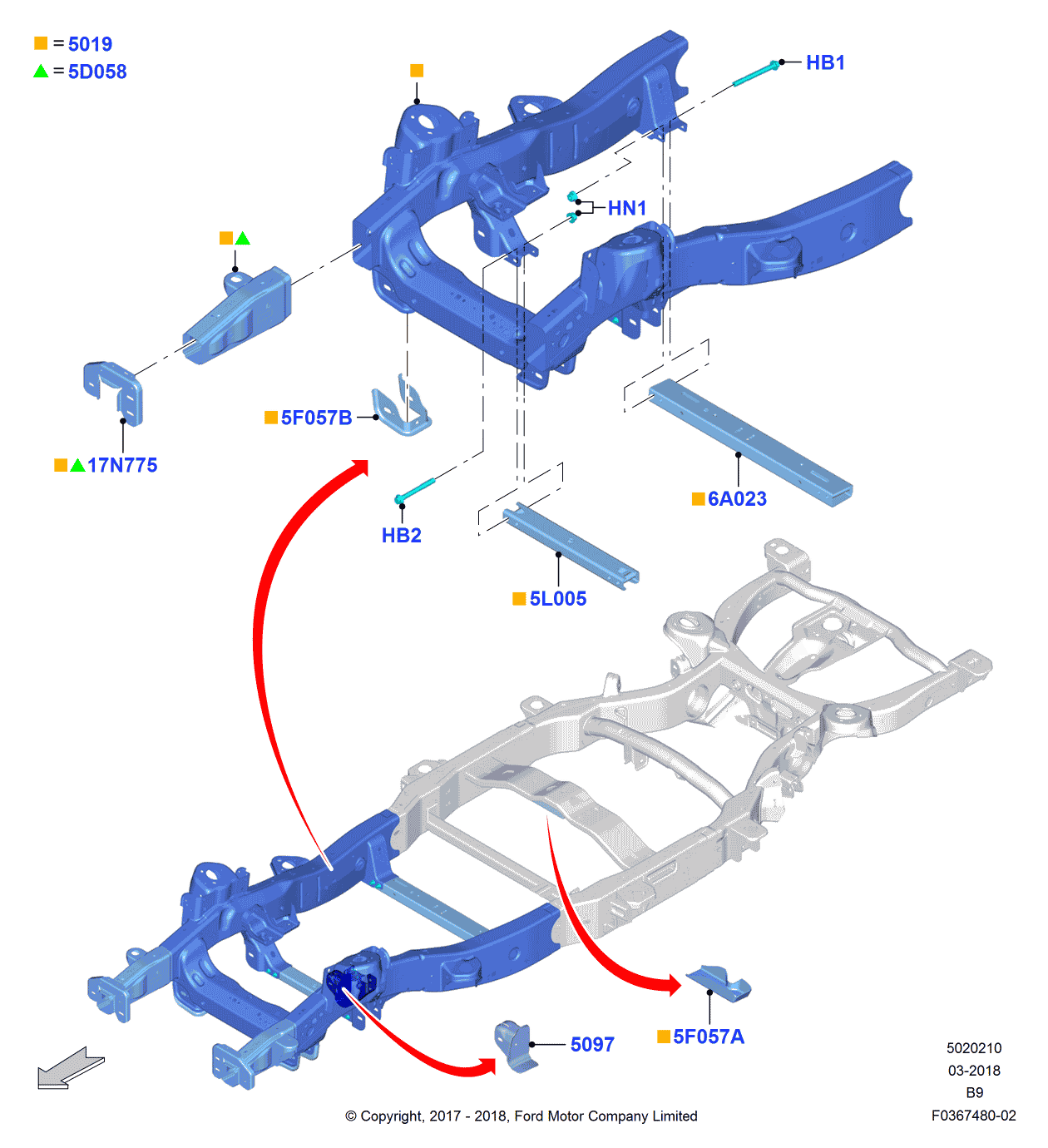 Ford JL1Z-5F057-A KIT - BRACKET