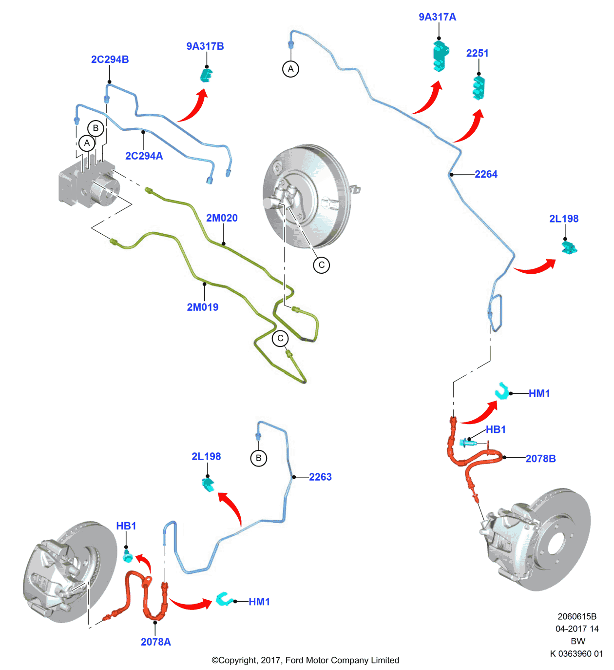 Ford GN1Z-2234-M Tube Assembly - Brake - Nylon