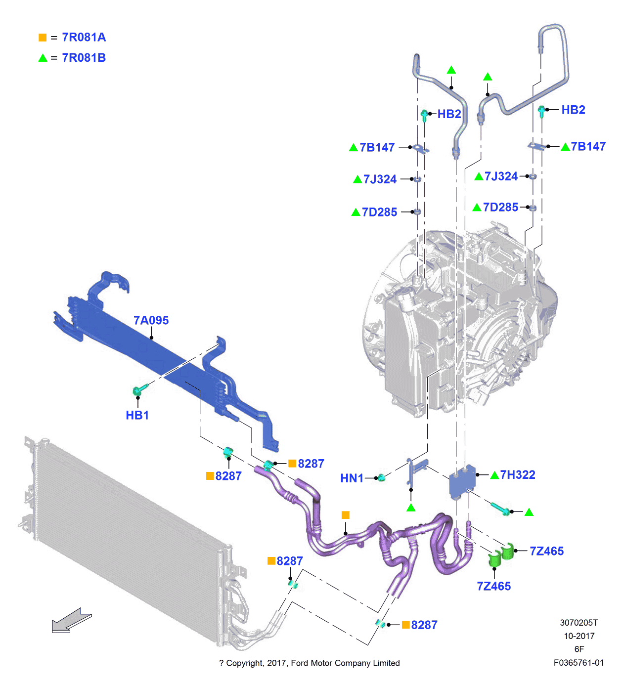 Ford FB5Z-7A095-B Oil Cooler Assembly