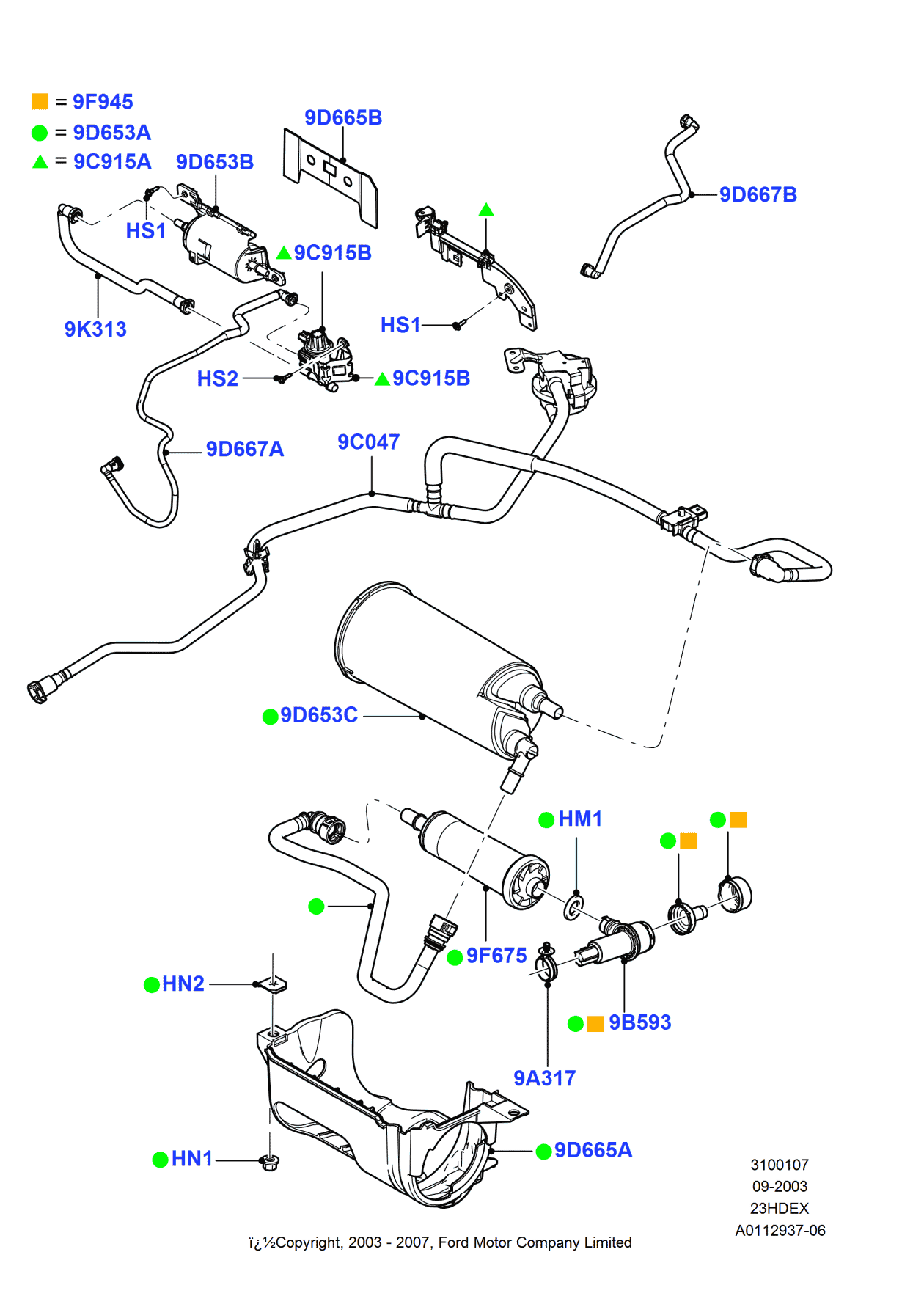 Ford 3S4Z-9C985-AA Cannister - Fuel Vapour Store