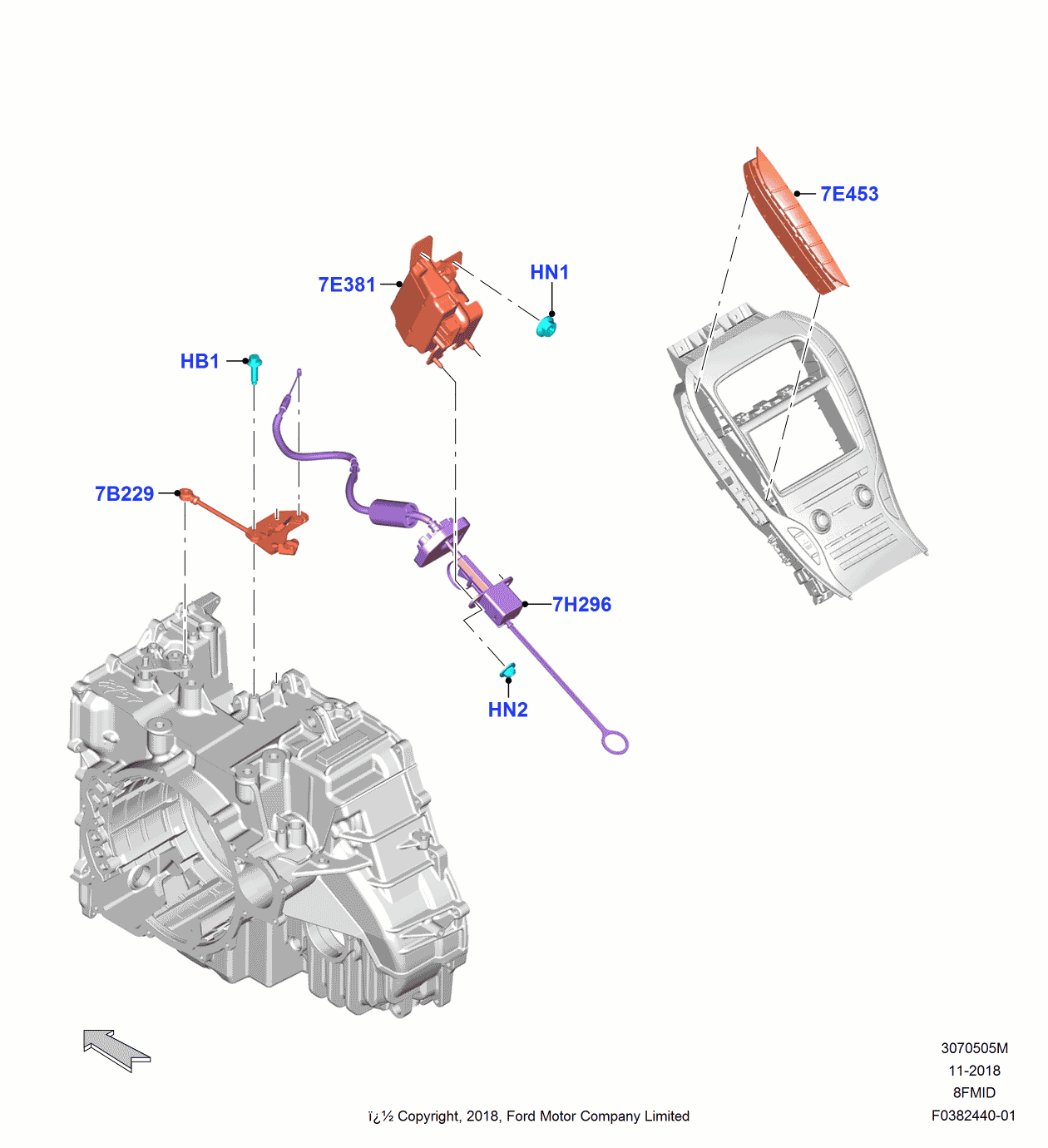 Ford KA1Z-7D443-A Gear Shift Assembly