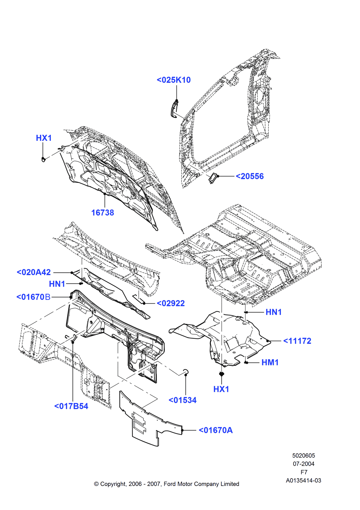 Ford 6C3Z-25017B54-A Insulator - Dash Panel