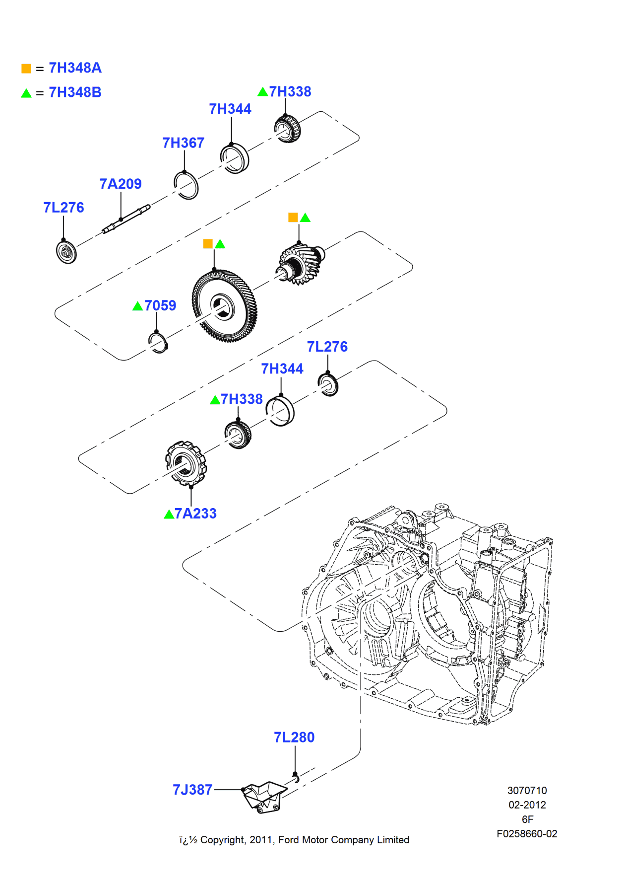 Ford BA5Z-7H348-B Gear And Shaft Assembly