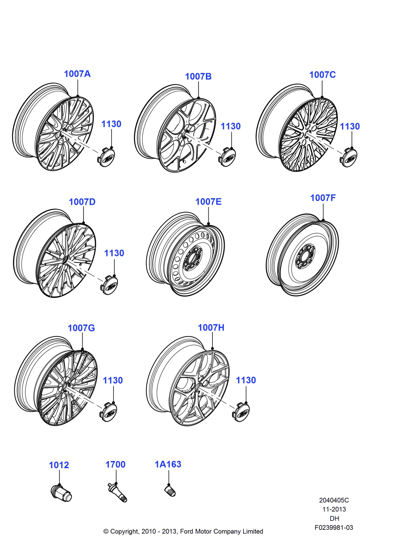 Ford F1EZ-1007-C Wheel Assembly