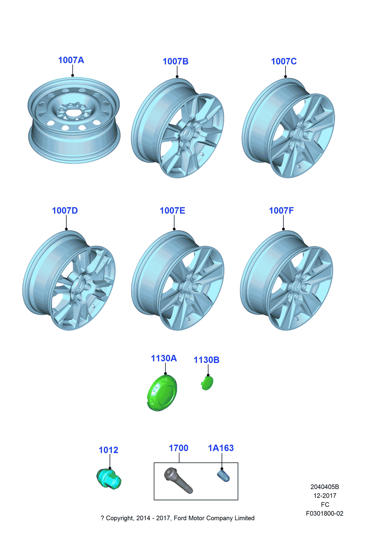 Ford JL3Z-1007-A Wheel Assembly