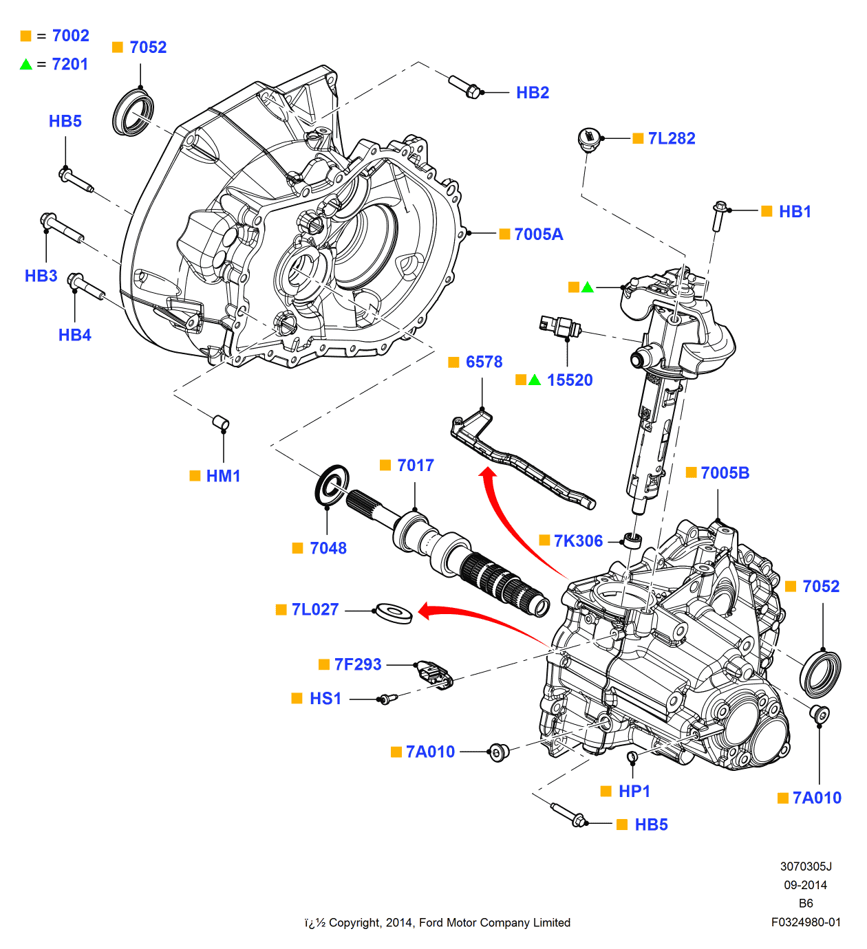 Ford AV6Z-7005-B Housing - Clutch