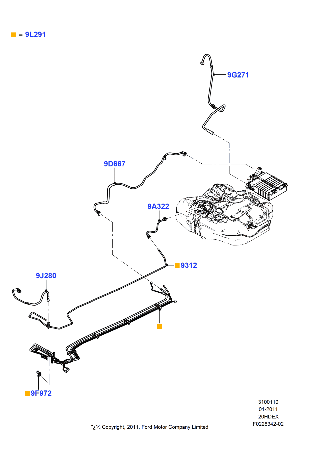 Ford F1FZ-9L291-E Tube Assembly