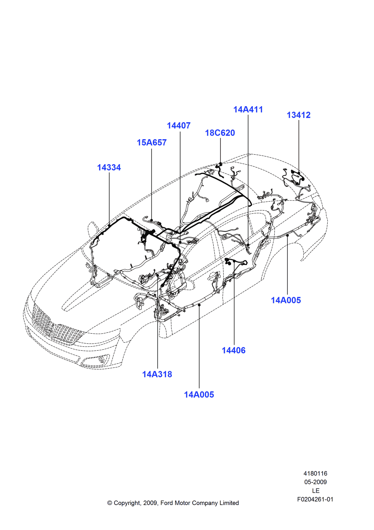 Ford EA5Z-14A318-AA Wire Assembly