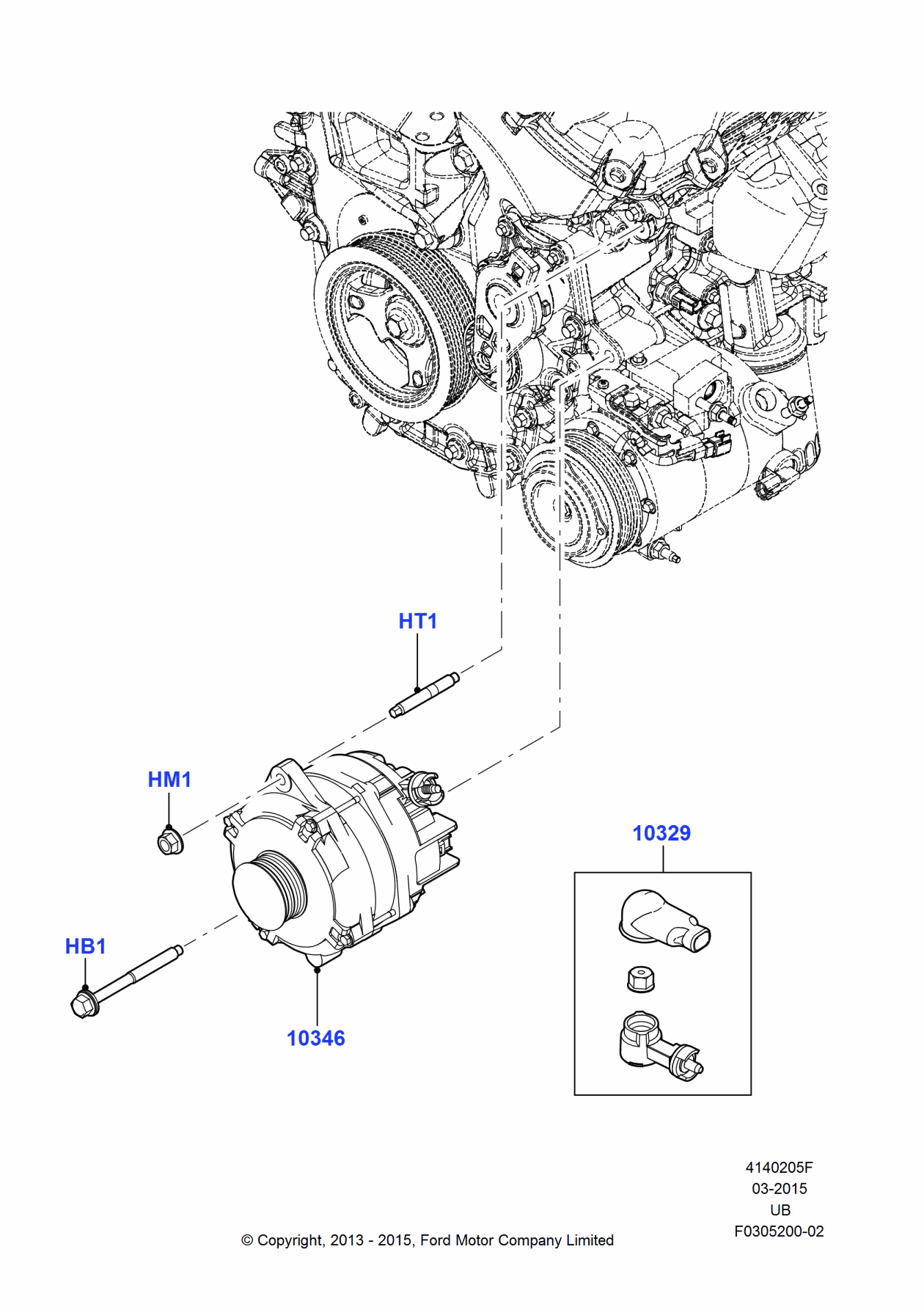 Ford HU2Z-10V346-BARM Alternator